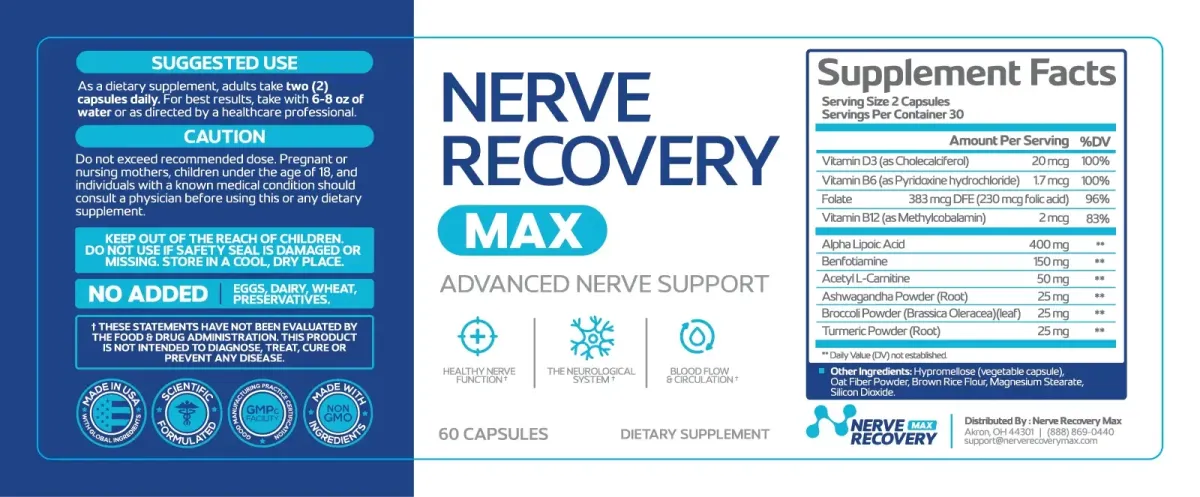 Nerve Recovery Max supplement facts