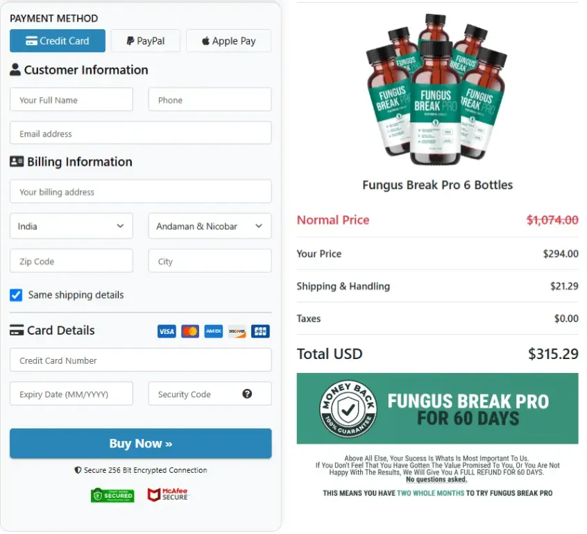 Fungus Break Pro Order Page