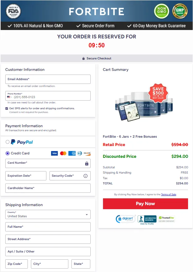FortBite order page