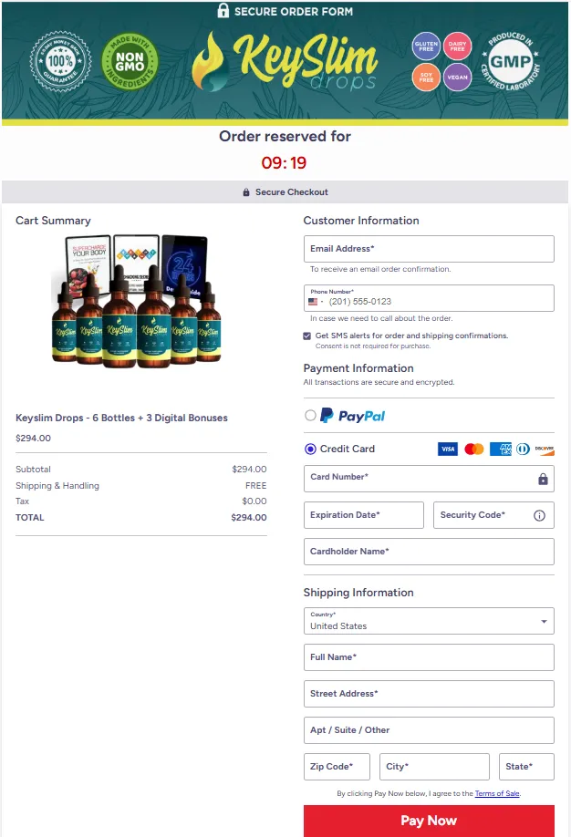 Ultra Burn Order Page