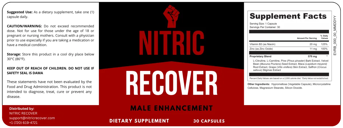 Nitric Recover Supplement Facts