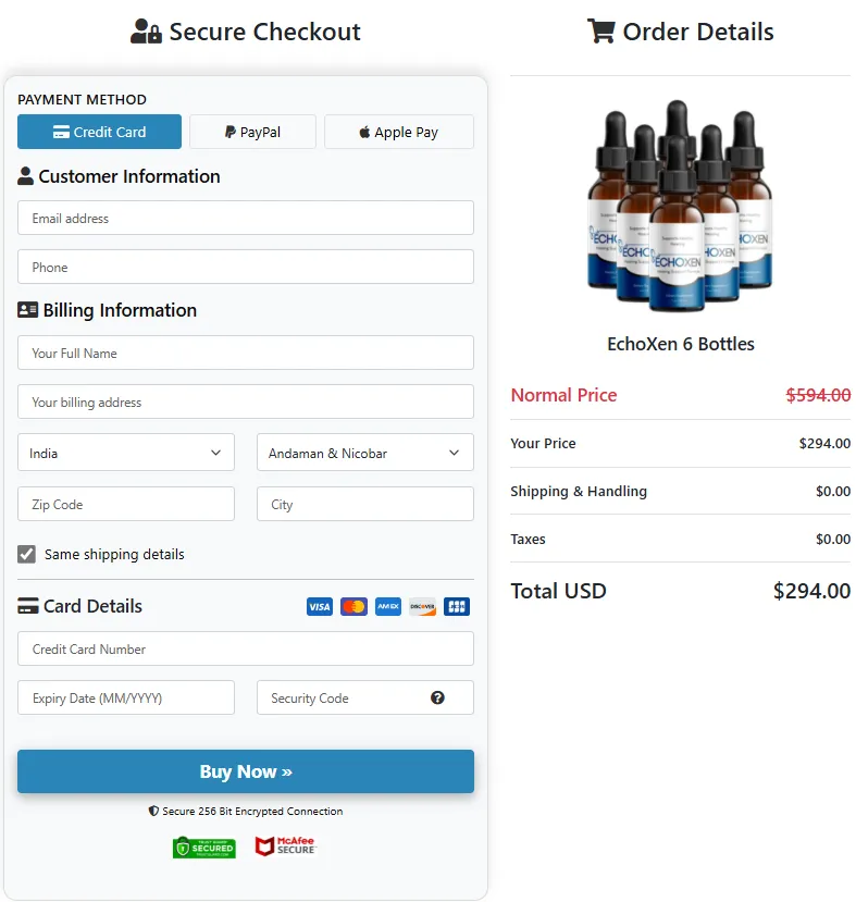 EchoFree Order Page