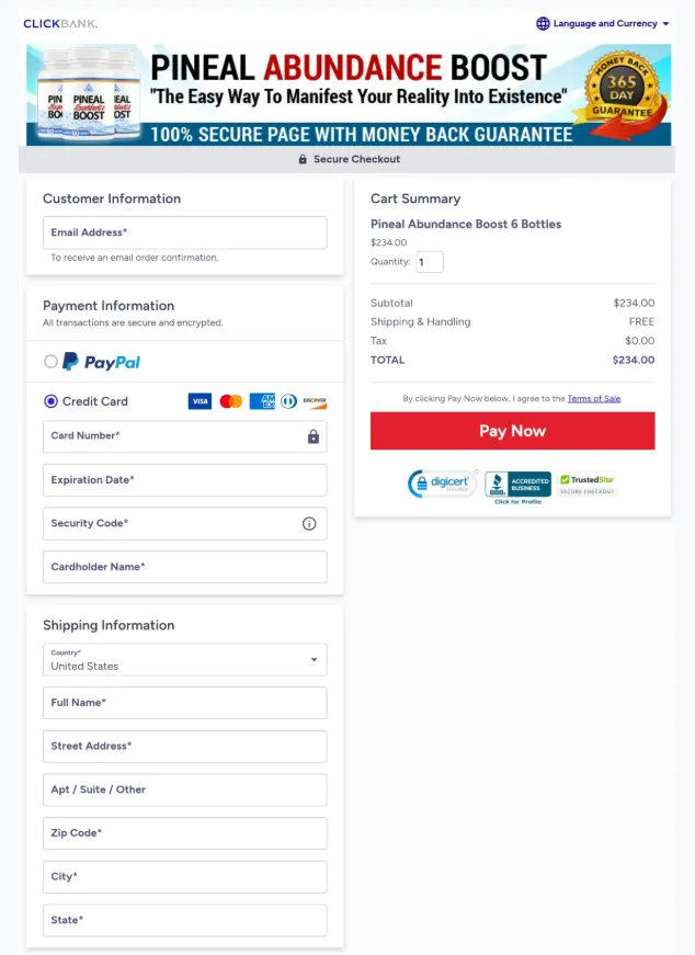 PINEAL ABUNDANCE BOOST Order Page