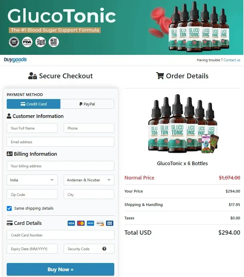 glucotonic order page