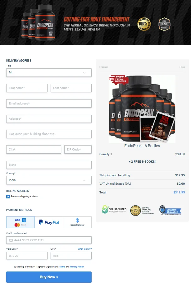 Velotal Male Order Page