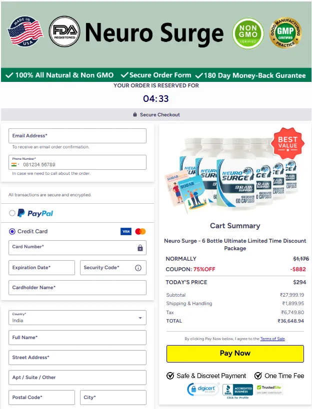 Neuro Surge Order Page