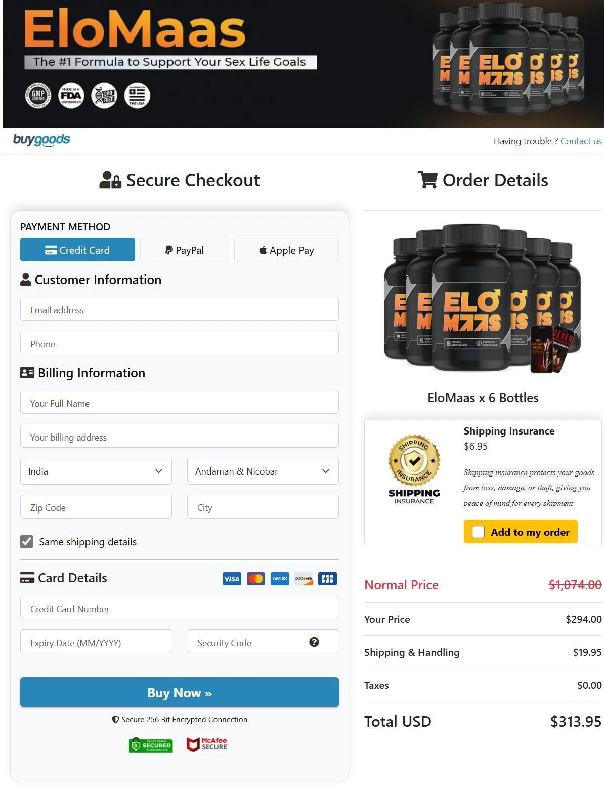 EloMaas order page