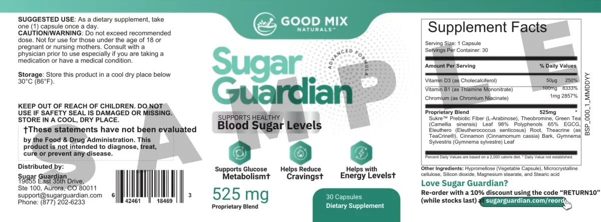 Sugar Guardian Suplement Facts