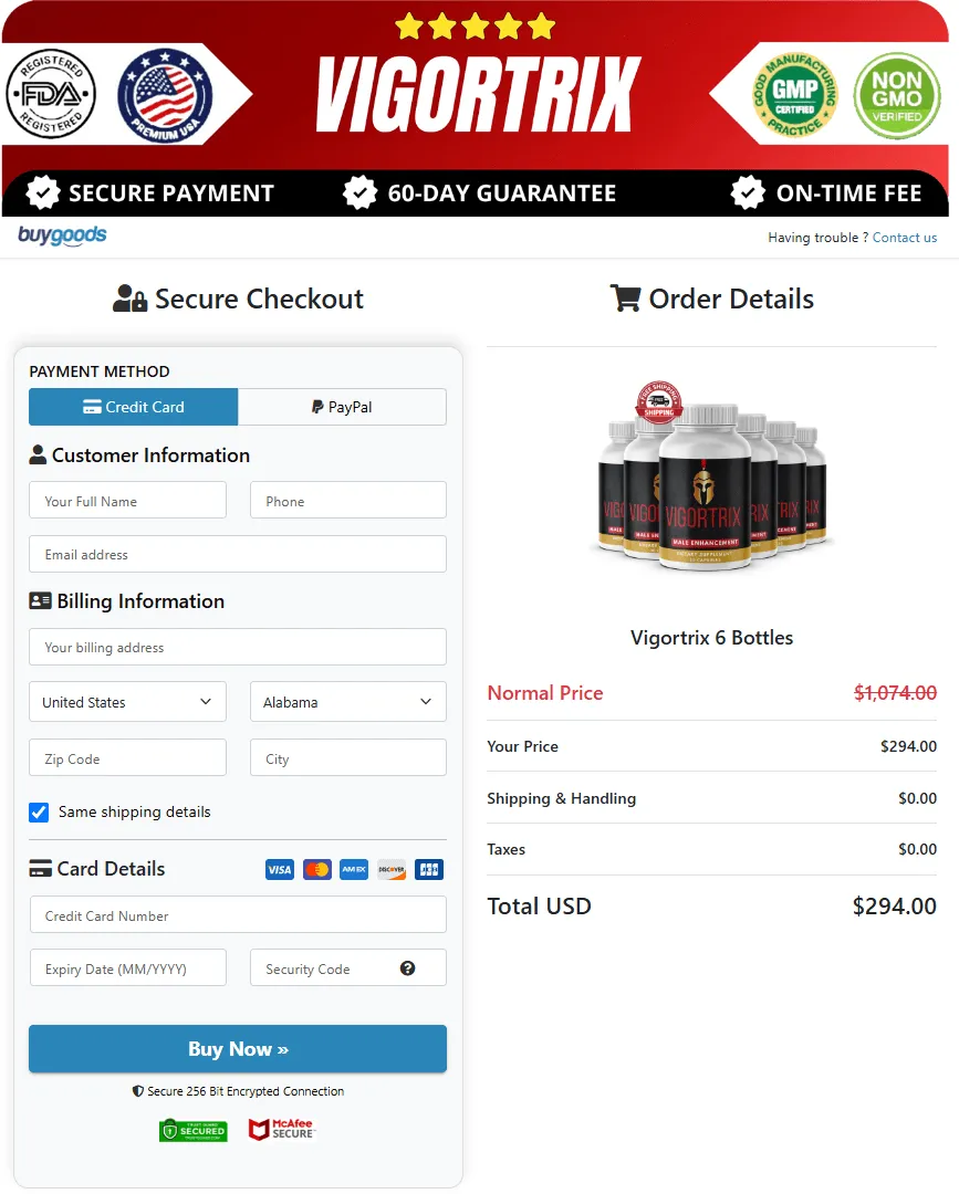 Vigortrix Order Page