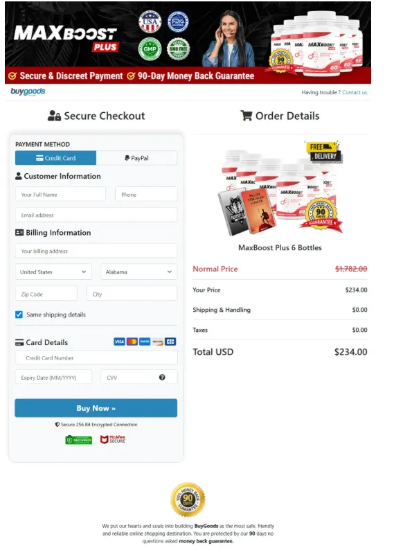  Max Boost Order Page