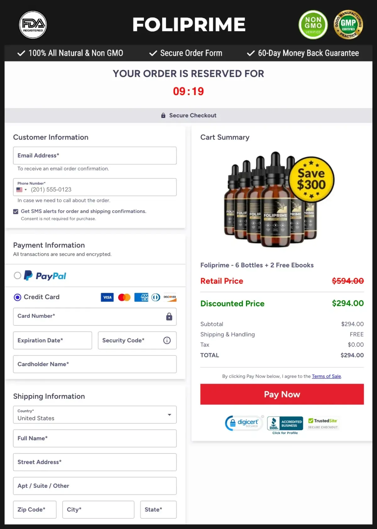 foliprime Order Page