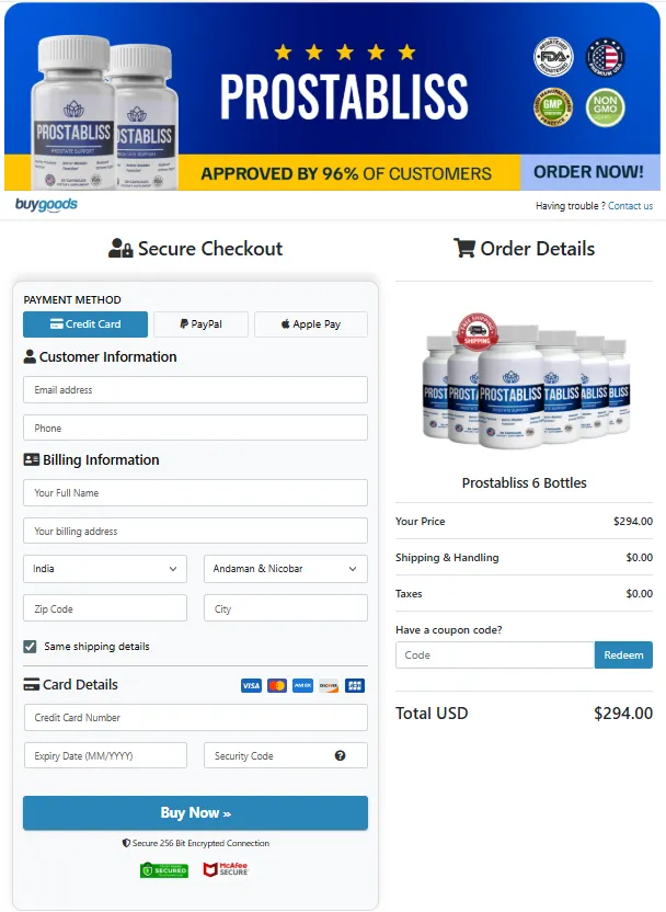 Prostabliss Order Page