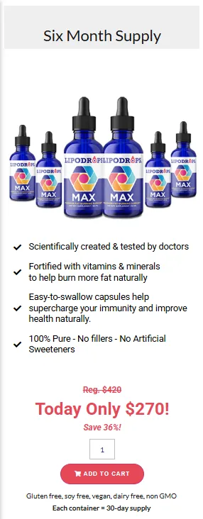 Lipo Drops-6-bottle-price
