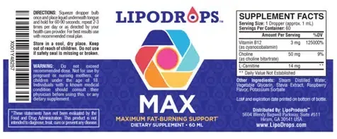Lipo Drops Supplemen Facts