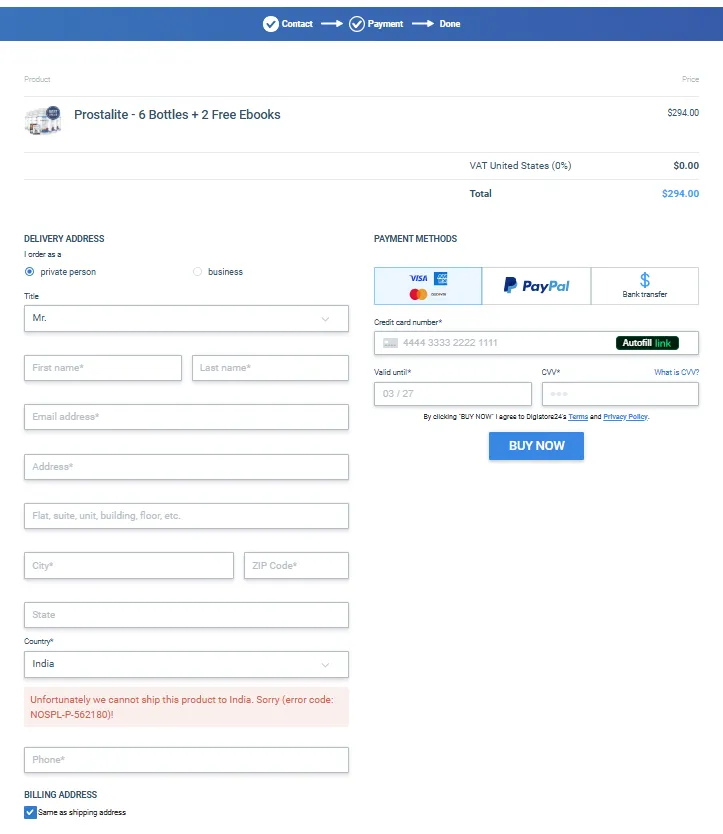 UrolPrime Order Page