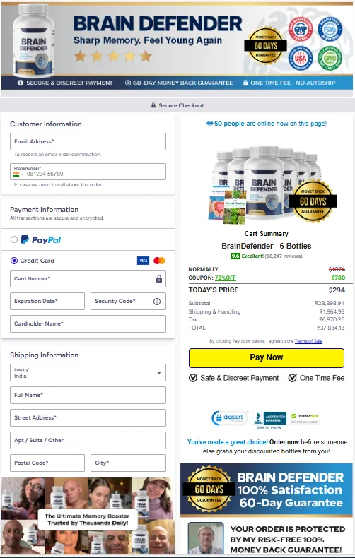 Brain Defender Order Page