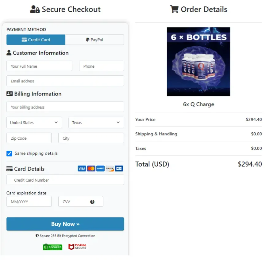 Order Q Charge Supplement