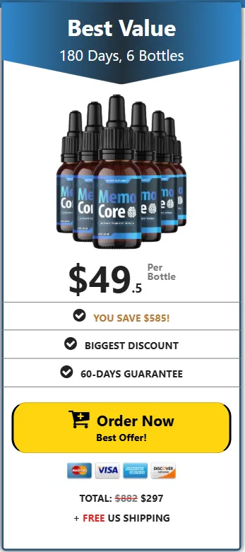 memocore 6 bottles price