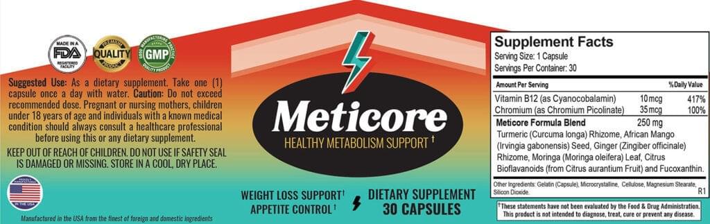 meticore supplement facts