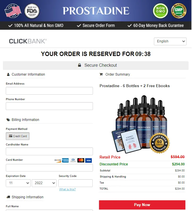 Prostadine order form