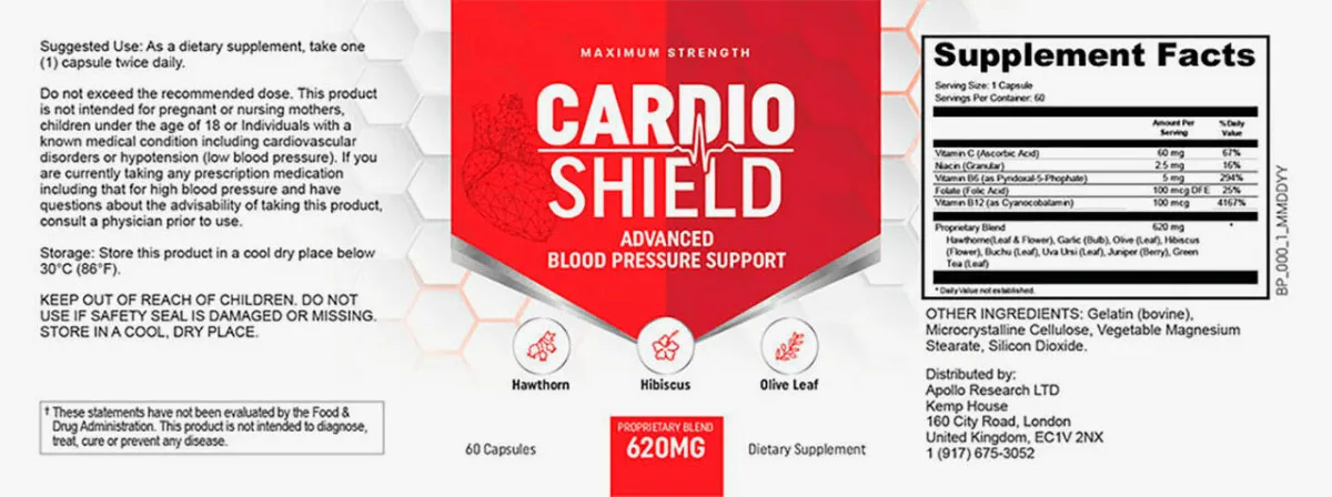 Cardio Sheild supplement facts
