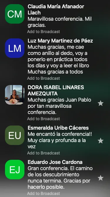 Testimoniales Webinars Juan Pablo Gaviria