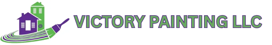 Victory Painting LLC logo featuring a house silhouette and paintbrush, representing professional painting services in Easton, MD.