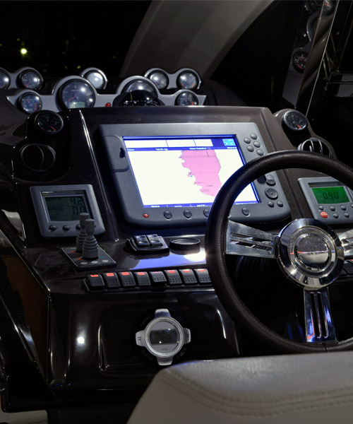 Painel de navegação barco
