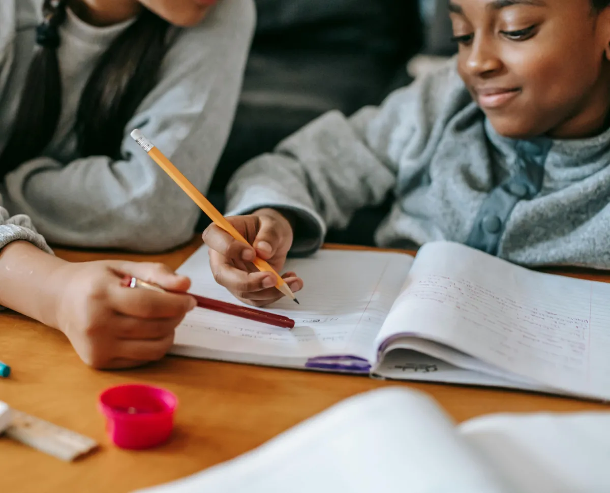 young child being tutored