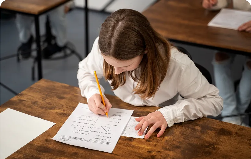 young child writing on a notebook