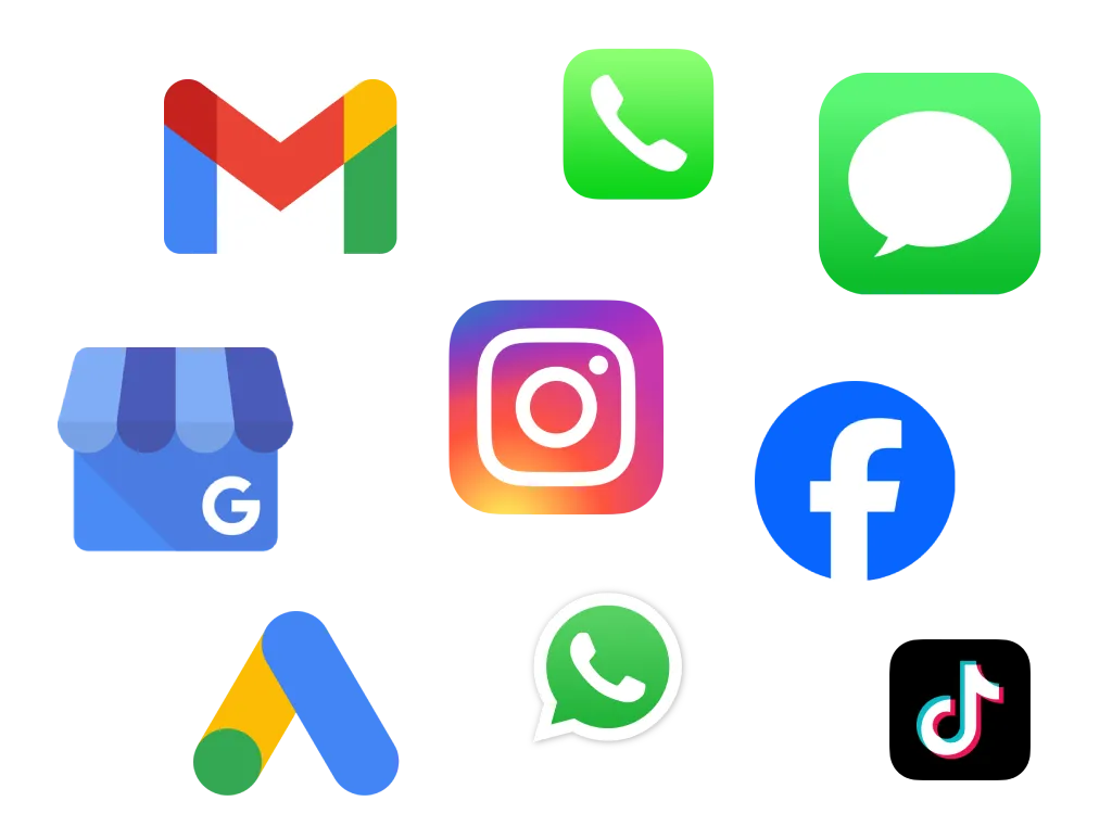 Collage of social media icons