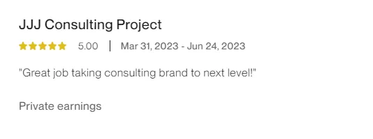 upwork project 5 star review