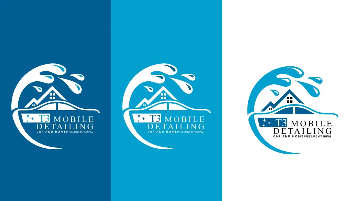 Eye-catching logo design for T3 Mobile Detailing, highlighting premium car wash services.