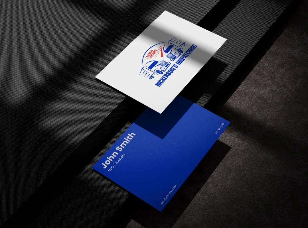 A business card featuring a prominent logo, showcasing professional branding and contact information.