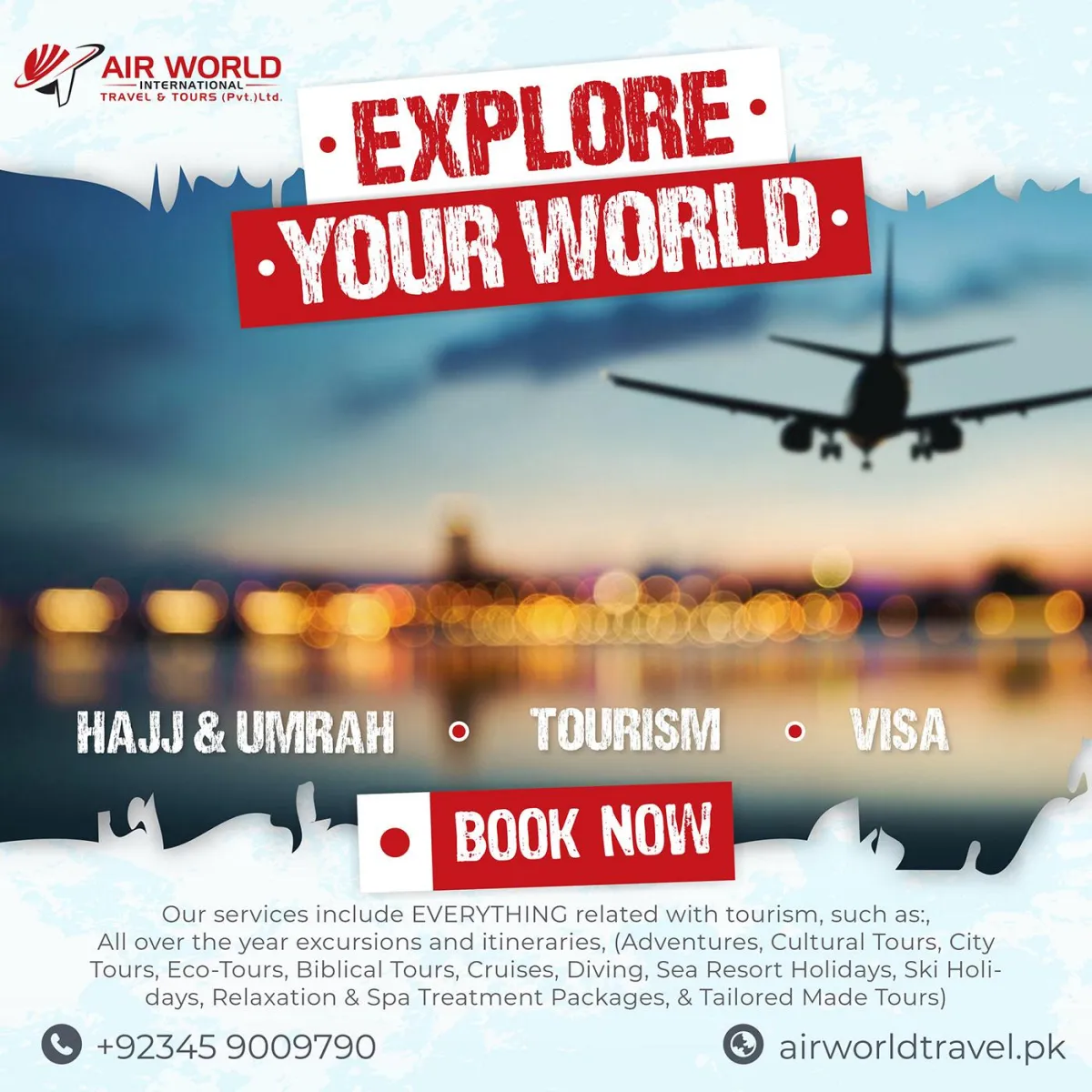 social media post of air world international travel agency