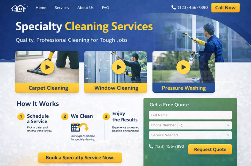 Cleaning business Website design by Exter Marketing