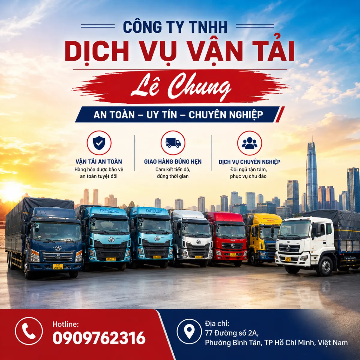 Bảng giá cước phí vận chuyển hàng hóa TP.HCM đi các tỉnh của Vận Tải Lê Chung