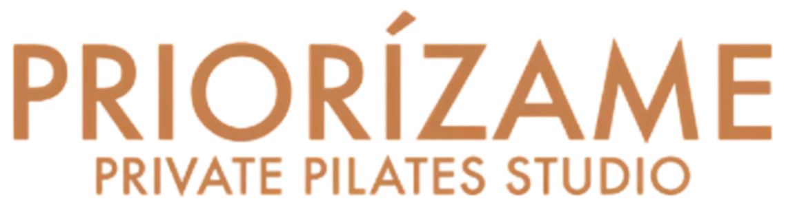 Logo with text 'PRIORIZAME' and 'PRIVATE PILATES STUDIO' below it in a sans-serif font.
