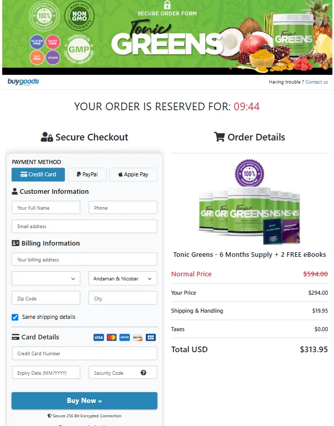 Tonic Greens buy