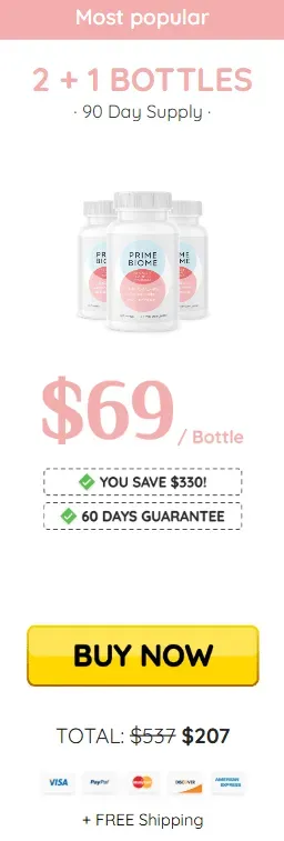 Primebiome 3 bottles