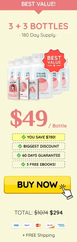 Primebiome 6 bottles