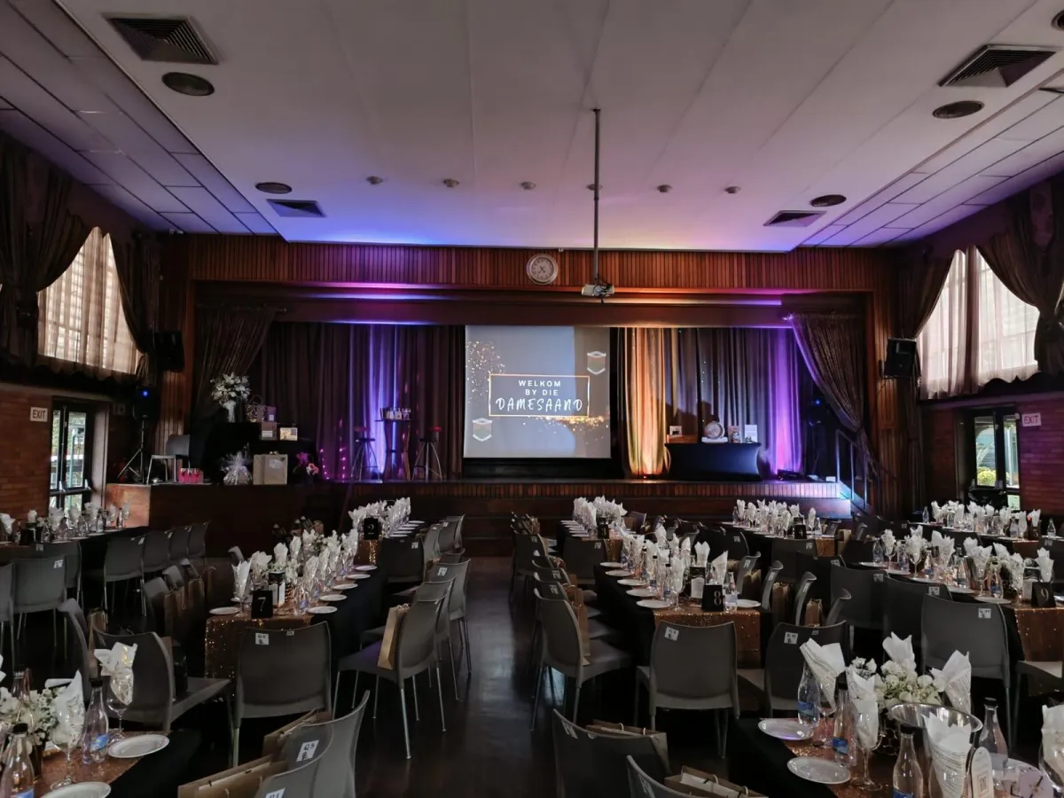 Elegant private event with sophisticated lighting