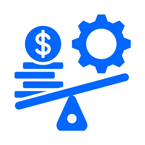 Icon of a sale indicating leverage