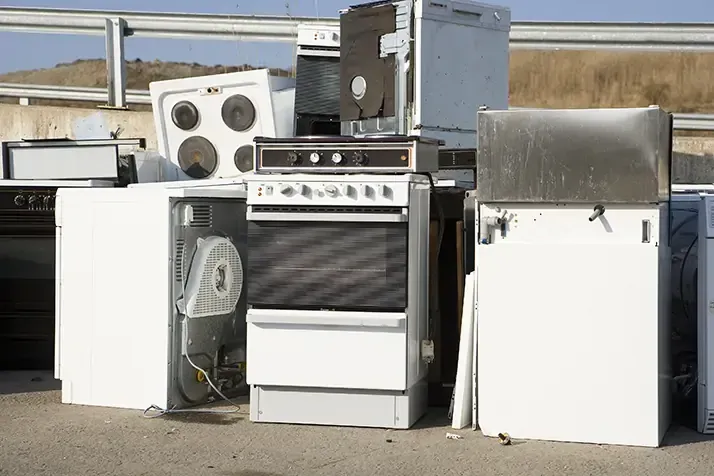 Appliances being removed from a Fresno home.