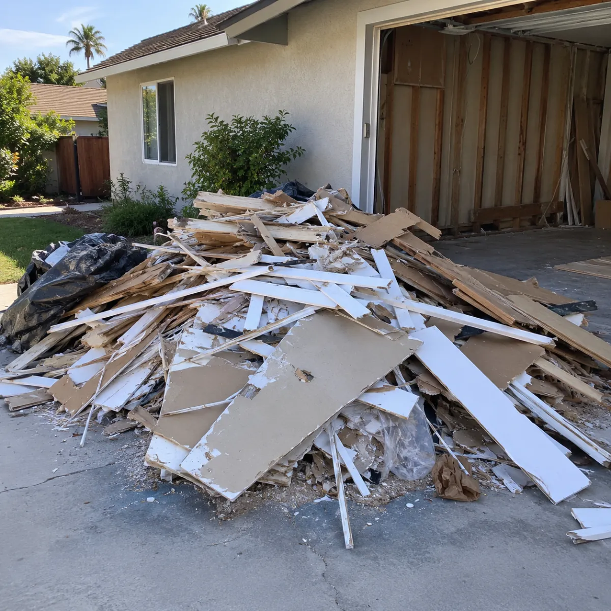 Residential project debris removal in Fresno