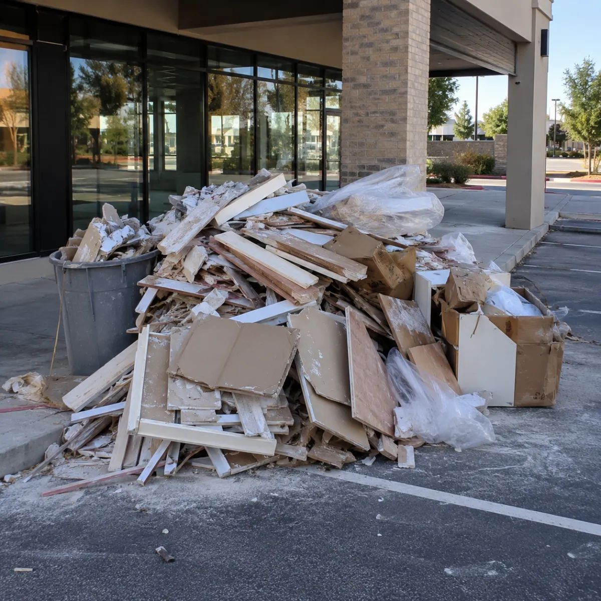 Commercial project debris removal in Fresno