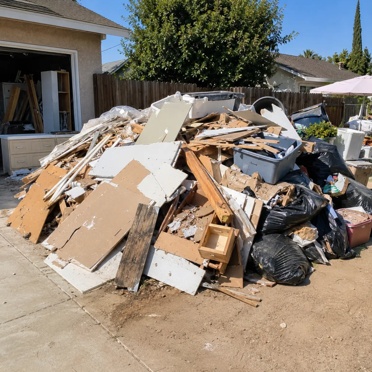 Mixed cleanup debris hauling in Fresno