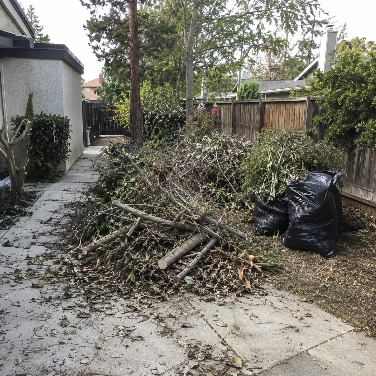 Seasonal yard cleanup in Fresno