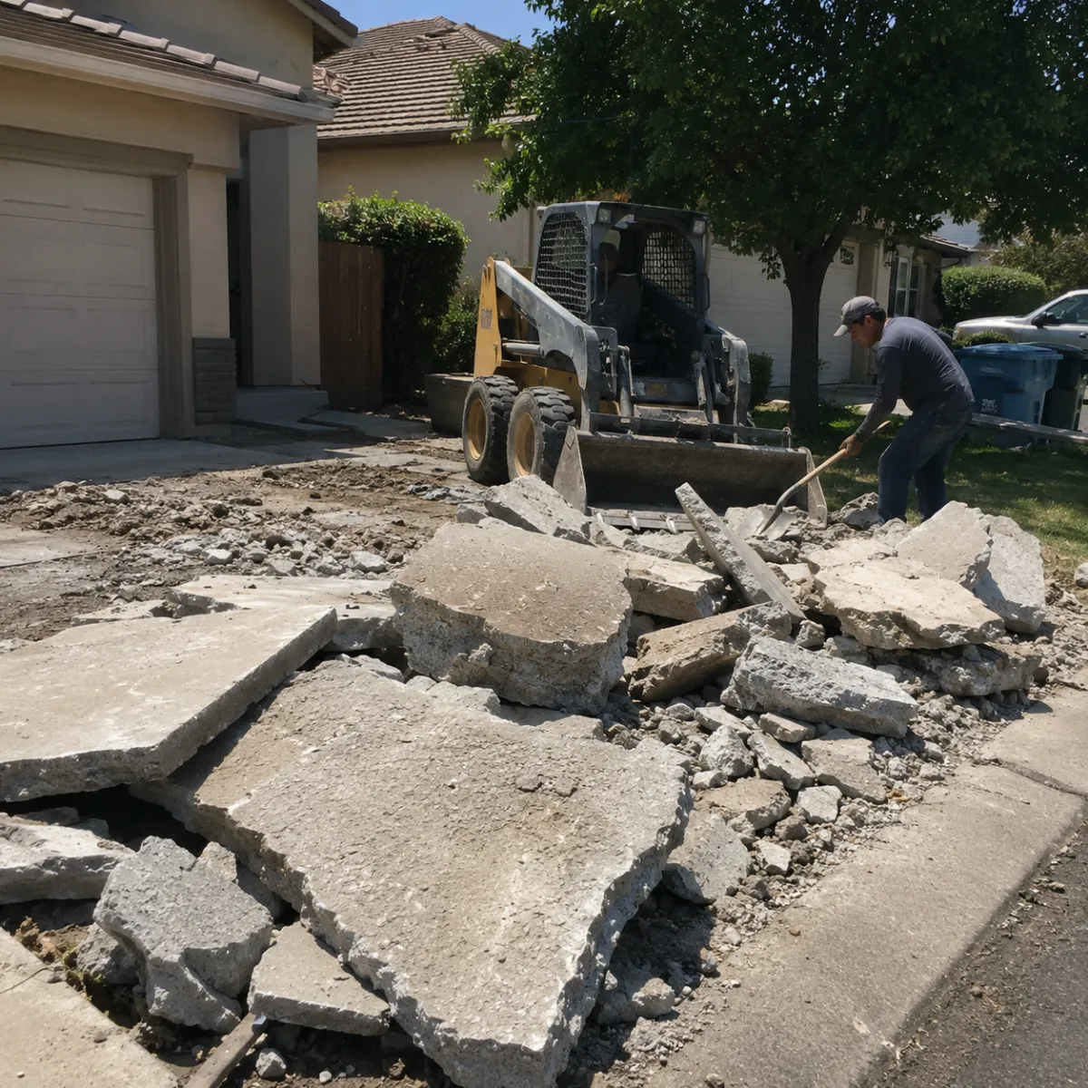 Driveway concrete removal in Fresno