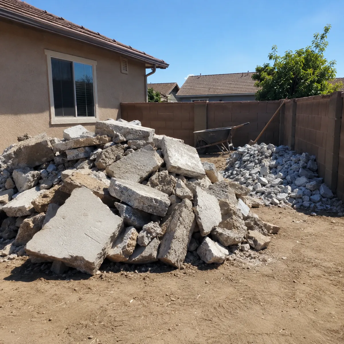 Yard project rubble removal in Fresno